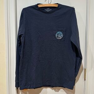 Vineyard Vines Navy Long Sleeve Shirt, Size Medium